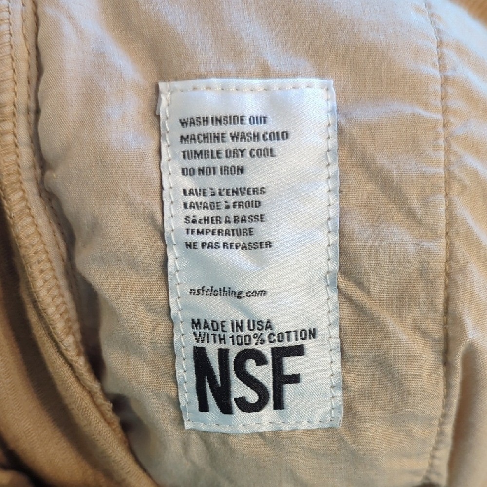 NSF CLOTHING Moseley Cropped Super Wide-leg Pants Tan size 30 100% Cotton $325 - Picture 6 of 10